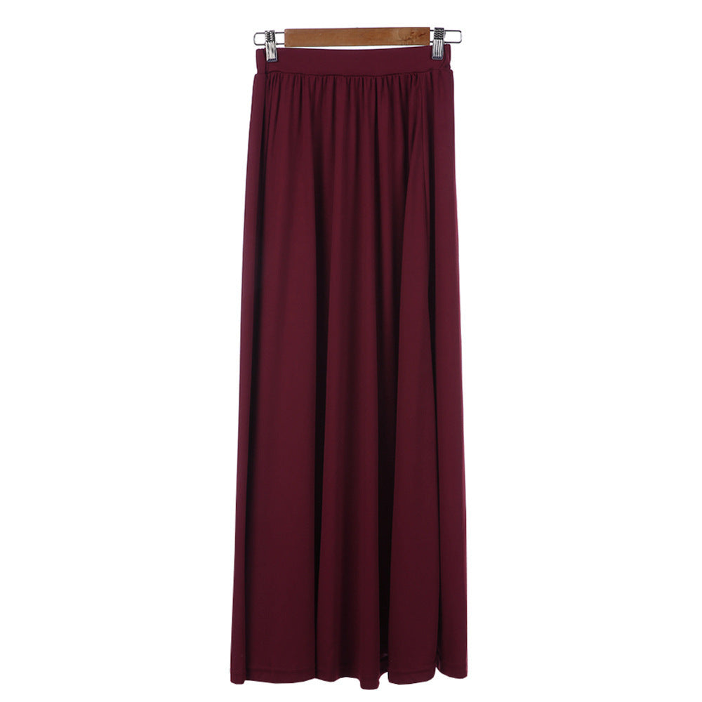 European And American Fashion Solid Color Long Skirt