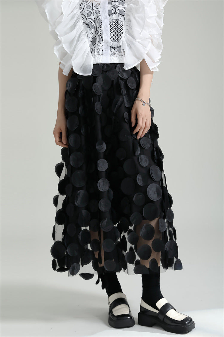 French Retro Stereo Polka Dot Skirt