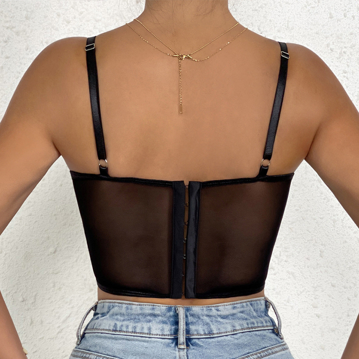 Mesh Bare Midriff Slim Fit Sling