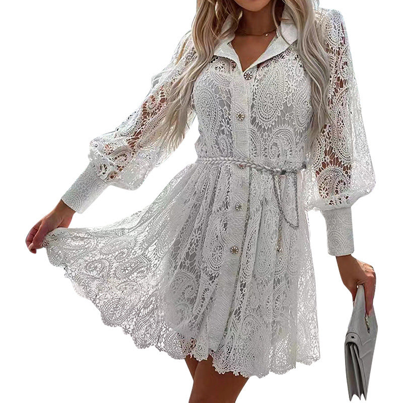 Long Sleeve Lace Dress Two-piece Set