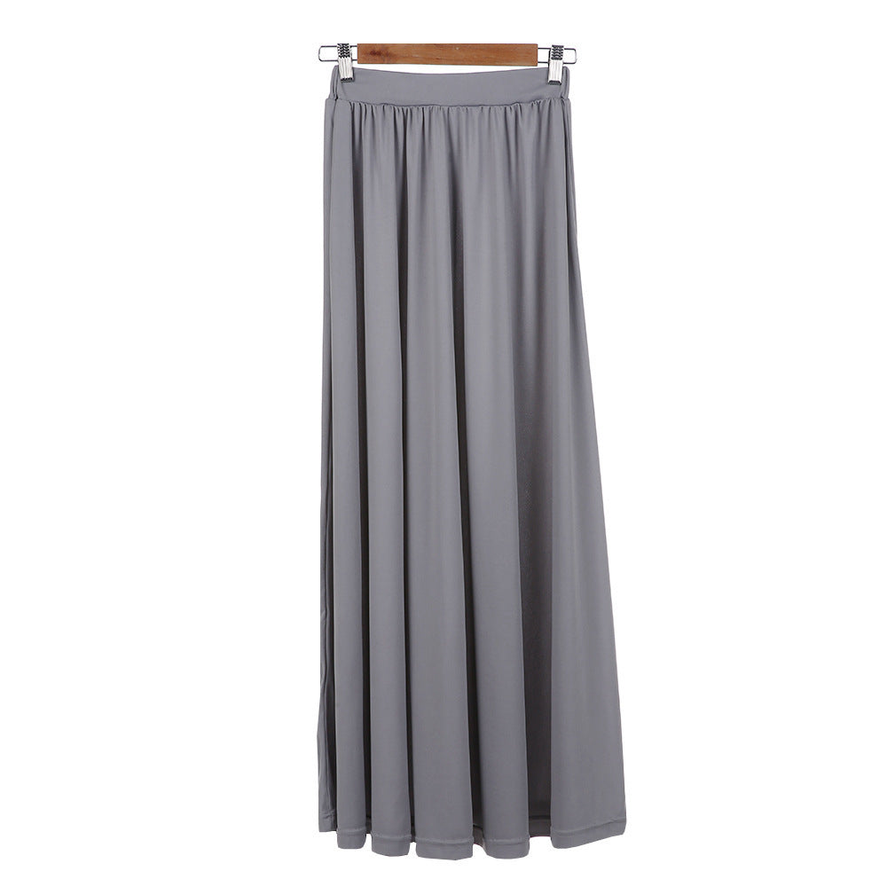 European And American Fashion Solid Color Long Skirt