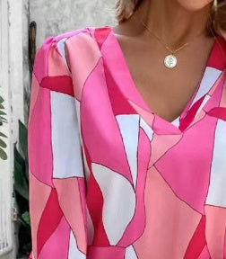 Women's Printed Loose Lapel Long Sleeves Fashion Shirt